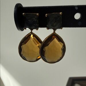 Ippolita Gold and Black Teardrop Earrings